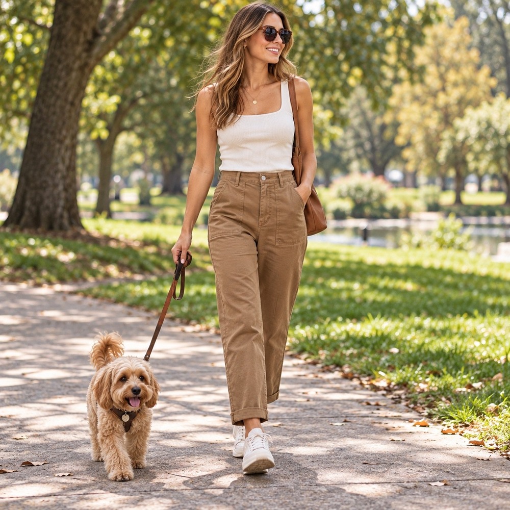 Treasure & Bond Brown Tencel Cotton Utility Straight Leg Pants TB463406MI Sz 12